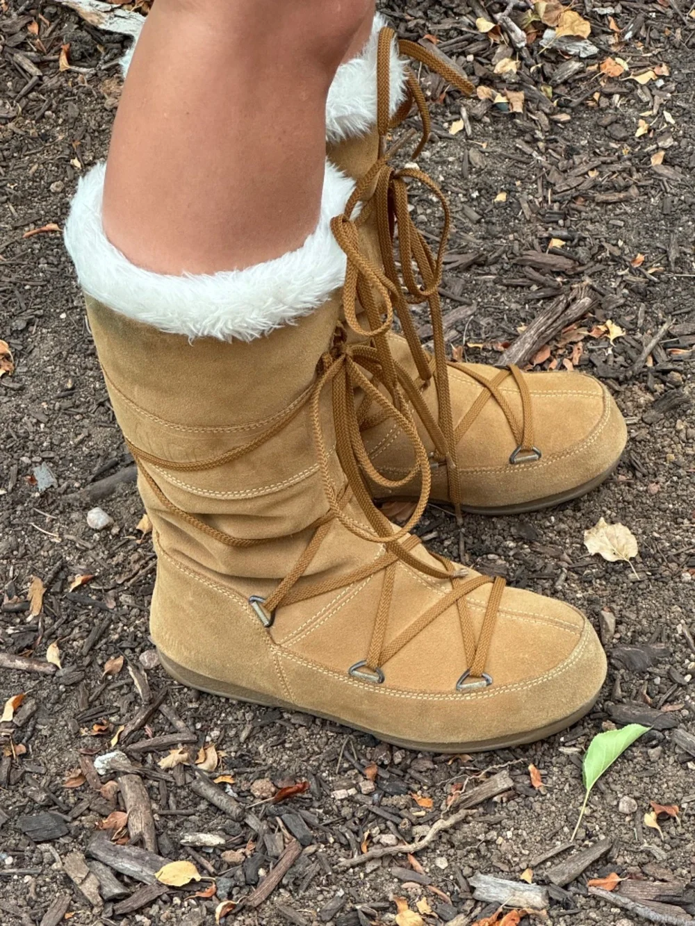Tecnica Moon Boots Genuine Suede Leather & Faur Fur